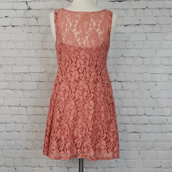 Free People Lace Dress Size Coral  XS - Picture 3 of 6